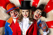 Big Top. Image shows from L to R: Geoff (John Thomson), Lizzie (Amanda Holden), Helen (Sophie Thompson). Image credit: Big Bear Films. Big Top. Image shows from L to R: Geoff (John Thomson), Lizzie (Amanda Holden), Helen (Sophie Thompson). Image credit: Big Bear Films.