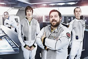 Hyperdrive. Image shows from L to R: Diplomatic Officer Teal (Miranda Hart), Commander Henderson (Nick Frost), First Officer York (Kevin Eldon). Hyperdrive. Image shows from L to R: Diplomatic Officer Teal (Miranda Hart), Commander Henderson (Nick Frost), First Officer York (Kevin Eldon).