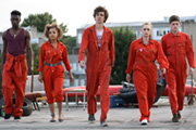 Misfits. Image shows from L to R: Curtis (Nathan Stewart-Jarrett), Alisha (Antonia Thomas), Nathan (Robert Sheehan), Kelly (Lauren Socha), Simon (Iwan Rheon). Image credit: Clerkenwell Films. Misfits. Image shows from L to R: Curtis (Nathan Stewart-Jarrett), Alisha (Antonia Thomas), Nathan (Robert Sheehan), Kelly (Lauren Socha), Simon (Iwan Rheon). Image credit: Clerkenwell Films.