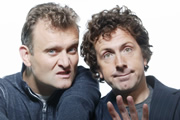 The Now Show. Image shows from L to R: Hugh Dennis, Steve Punt. Image credit: British Broadcasting Corporation. The Now Show. Image shows from L to R: Hugh Dennis, Steve Punt. Image credit: British Broadcasting Corporation.