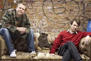 Peep Show. Image shows from L to R: Jeremy Osborne (Robert Webb), Mark Corrigan (David Mitchell). Image credit: Objective Productions. Peep Show. Image shows from L to R: Jeremy Osborne (Robert Webb), Mark Corrigan (David Mitchell). Image credit: Objective Productions.