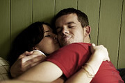Him & Her. Image shows from L to R: Becky (Sarah Solemani), Steve (Russell Tovey). Image credit: Big Talk Productions.
