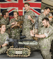 Bluestone 42. Image shows from L to R: Bird (Katie Lyons), Simon (Stephen Wight), Ellen Best (Laura Aikman), Nick (Oliver Chris), Lt Col Smith (Tony Gardner), Towerblock (Matthew Lewis). Image credit: British Broadcasting Corporation. Bluestone 42. Image shows from L to R: Bird (Katie Lyons), Simon (Stephen Wight), Ellen Best (Laura Aikman), Nick (Oliver Chris), Lt Col Smith (Tony Gardner), Towerblock (Matthew Lewis). Image credit: British Broadcasting Corporation.