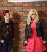 GameFace. Image shows from L to R: Caroline (Caroline Ginty), Marcella (Roisin Conaty). Image credit: Objective Productions. GameFace. Image shows from L to R: Caroline (Caroline Ginty), Marcella (Roisin Conaty). Image credit: Objective Productions.