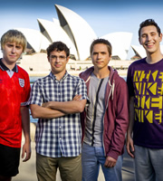 The Inbetweeners Go Global. Image shows from L to R: James Buckley, Simon Bird, Joe Thomas, Blake Harrison. The Inbetweeners Go Global. Image shows from L to R: James Buckley, Simon Bird, Joe Thomas, Blake Harrison.
