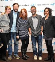 Little Crackers. Image shows from L to R: Julia Davis, Julian Barratt, Catherine Tate, David Baddiel, Meera Syal. Image credit: PA. Little Crackers. Image shows from L to R: Julia Davis, Julian Barratt, Catherine Tate, David Baddiel, Meera Syal. Image credit: PA.