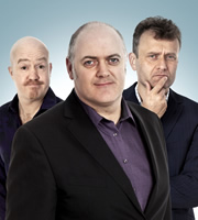 Mock The Week. Image shows from L to R: Andy Parsons, Dara O Briain, Hugh Dennis. Image credit: Angst Productions. Mock The Week. Image shows from L to R: Andy Parsons, Dara O Briain, Hugh Dennis. Image credit: Angst Productions.
