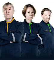 My First Planet. Image shows from L to R: Brian (Nicholas Lyndhurst), Lillian (Vicki Pepperdine), Mason (Tom Goodman-Hill). Image credit: Pozzitive Productions. My First Planet. Image shows from L to R: Brian (Nicholas Lyndhurst), Lillian (Vicki Pepperdine), Mason (Tom Goodman-Hill). Image credit: Pozzitive Productions.