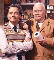 Open All Hours: A Celebration. Image shows from L to R: Sir David Jason, Ronnie Barker. Image credit: British Broadcasting Corporation. Open All Hours: A Celebration. Image shows from L to R: Sir David Jason, Ronnie Barker. Image credit: British Broadcasting Corporation.