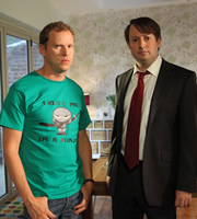 Peep Show. Image shows from L to R: Jeremy Osborne (Robert Webb), Mark Corrigan (David Mitchell). Image credit: Objective Productions. Peep Show. Image shows from L to R: Jeremy Osborne (Robert Webb), Mark Corrigan (David Mitchell). Image credit: Objective Productions.