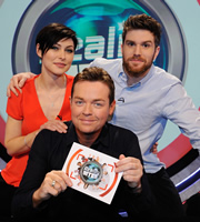 Reality Bites. Image shows from L to R: Emma Willis, Stephen Mulhern, Joel Dommett. Image credit: Hungry Bear Media. Reality Bites. Image shows from L to R: Emma Willis, Stephen Mulhern, Joel Dommett. Image credit: Hungry Bear Media.