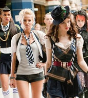 St Trinian's 2: The Legend Of Fritton's Gold. Image shows from L to R: Bianca (Zawe Ashton), Roxy (Sarah Harding), Annabelle Fritton (Talulah Riley), Zoe (Montserrat Lombard). Image credit: Fragile St Trinian's Limited. St Trinian's 2: The Legend Of Fritton's Gold. Image shows from L to R: Bianca (Zawe Ashton), Roxy (Sarah Harding), Annabelle Fritton (Talulah Riley), Zoe (Montserrat Lombard). Image credit: Fragile St Trinian's Limited.