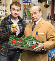 Still Open All Hours. Image shows from L to R: Leroy (James Baxter), Granville (David Jason). Image credit: British Broadcasting Corporation. Still Open All Hours. Image shows from L to R: Leroy (James Baxter), Granville (David Jason). Image credit: British Broadcasting Corporation.