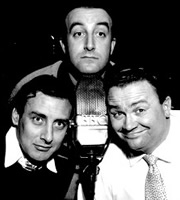 The Goon Show. Image shows from L to R: Count Jim Moriarty (Spike Milligan), Hercules Grytpype-Thynne (Peter Sellers), Neddie Seagoon (Harry Secombe). Image credit: British Broadcasting Corporation. The Goon Show. Image shows from L to R: Count Jim Moriarty (Spike Milligan), Hercules Grytpype-Thynne (Peter Sellers), Neddie Seagoon (Harry Secombe). Image credit: British Broadcasting Corporation.