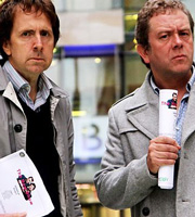 The Now Show. Image shows from L to R: Steve Punt, Jon Culshaw. Image credit: British Broadcasting Corporation. The Now Show. Image shows from L to R: Steve Punt, Jon Culshaw. Image credit: British Broadcasting Corporation.