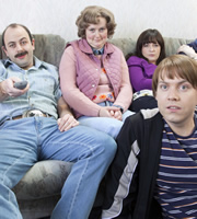 The Walshes. Image shows from L to R: Tony (Niall Gaffney), Carmel (Philippa Dunne), Ciara (Amy Stephenson), Rory (Rory Connolly). Image credit: Boom Pictures. The Walshes. Image shows from L to R: Tony (Niall Gaffney), Carmel (Philippa Dunne), Ciara (Amy Stephenson), Rory (Rory Connolly). Image credit: Boom Pictures.