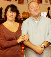 Two Doors Down. Image shows from L to R: Beth (Arabella Weir), Eric (Alex Norton). Image credit: British Broadcasting Corporation. Two Doors Down. Image shows from L to R: Beth (Arabella Weir), Eric (Alex Norton). Image credit: British Broadcasting Corporation.