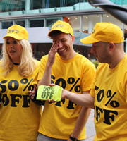 Impractical Jokers. Image shows from L to R: Roisin Conaty, Joel Dommett, Marek Larwood. Image credit: Yalli Productions. Impractical Jokers. Image shows from L to R: Roisin Conaty, Joel Dommett, Marek Larwood. Image credit: Yalli Productions.