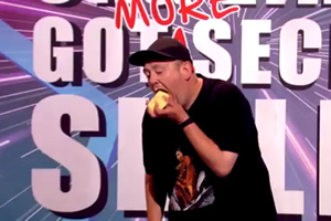 Johnny Vegas eats a whole block of butter