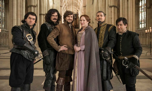 Bill. Image shows from L to R: Laurence Rickard, Simon Farnaby, Mathew Baynton, Martha Howe-Douglas, Ben Willbond, Jim Howick. Image credit: BBC Films. Bill. Image shows from L to R: Laurence Rickard, Simon Farnaby, Mathew Baynton, Martha Howe-Douglas, Ben Willbond, Jim Howick. Image credit: BBC Films.