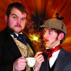 Morgan & West: Crime Solving Magicians. Image shows from L to R: Rhys Morgan, Robert West. 