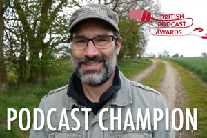 Adam Buxton gets Podcast Champion award