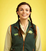 Trollied. Charlie (Aisling Bea). Image credit: Roughcut Television. Trollied. Charlie (Aisling Bea). Image credit: Roughcut Television.
