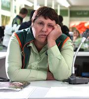 Trollied. Sue (Lorraine Cheshire). Image credit: Roughcut Television. Trollied. Sue (Lorraine Cheshire). Image credit: Roughcut Television.
