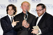 Image shows from L to R: Edgar Wright, Simon Pegg, Nick Frost. Image shows from L to R: Edgar Wright, Simon Pegg, Nick Frost.