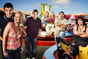 Gavin & Stacey. Image shows from L to R: Gavin (Mathew Horne), Stacey (Joanna Page), Smithy (James Corden), Mick (Larry Lamb), Pam (Alison Steadman), Bryn (Rob Brydon), Nessa (Ruth Jones). Copyright: Baby Cow Productions. Gavin & Stacey. Image shows from L to R: Gavin (Mathew Horne), Stacey (Joanna Page), Smithy (James Corden), Mick (Larry Lamb), Pam (Alison Steadman), Bryn (Rob Brydon), Nessa (Ruth Jones). Copyright: Baby Cow Productions.