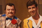 Hi-De-Hi!. Image shows from L to R: Ted Bovis (Paul Shane), Spike Dixon (Jeffrey Holland). Copyright: BBC. Hi-De-Hi!. Image shows from L to R: Ted Bovis (Paul Shane), Spike Dixon (Jeffrey Holland). Copyright: BBC.