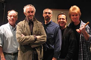 The Hitchhiker's Guide To The Galaxy. Image shows from L to R: Ford Prefect (Geoffrey McGivern), Zarniwoop (Jonathan Pryce), Eddie (Roger Gregg). Copyright: BBC / Above The Title Productions. The Hitchhiker's Guide To The Galaxy. Image shows from L to R: Ford Prefect (Geoffrey McGivern), Zarniwoop (Jonathan Pryce), Eddie (Roger Gregg). Copyright: BBC / Above The Title Productions.