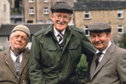 Last Of The Summer Wine. Image shows from L to R: William 'Compo' Simmonite (Bill Owen), Herbert 'Truly' Truelove (Frank Thornton), Norman Clegg (Peter Sallis). Copyright: BBC. Last Of The Summer Wine. Image shows from L to R: William 'Compo' Simmonite (Bill Owen), Herbert 'Truly' Truelove (Frank Thornton), Norman Clegg (Peter Sallis). Copyright: BBC.