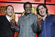 Live At The Apollo. Image shows from L to R: Jon Richardson, Stephen K Amos, Micky Flanagan. Copyright: Open Mike Productions. Live At The Apollo. Image shows from L to R: Jon Richardson, Stephen K Amos, Micky Flanagan. Copyright: Open Mike Productions.