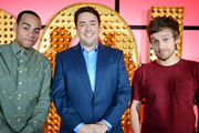 Live At The Apollo. Image shows from L to R: Ben Bailey Smith, Jason Manford, Chris Ramsey. Copyright: Open Mike Productions. Live At The Apollo. Image shows from L to R: Ben Bailey Smith, Jason Manford, Chris Ramsey. Copyright: Open Mike Productions.