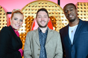 Live At The Apollo. Image shows from L to R: Sara Pascoe, Jon Richardson, Nathan Caton. Copyright: Open Mike Productions. Live At The Apollo. Image shows from L to R: Sara Pascoe, Jon Richardson, Nathan Caton. Copyright: Open Mike Productions.