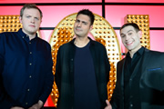 Live At The Apollo. Image shows from L to R: Miles Jupp, Danny Bhoy, Simon Brodkin. Copyright: Open Mike Productions. Live At The Apollo. Image shows from L to R: Miles Jupp, Danny Bhoy, Simon Brodkin. Copyright: Open Mike Productions.
