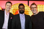 Live At The Apollo. Image shows from L to R: Stewart Francis, Romesh Ranganathan, Jason Byrne. Copyright: Open Mike Productions. Live At The Apollo. Image shows from L to R: Stewart Francis, Romesh Ranganathan, Jason Byrne. Copyright: Open Mike Productions.