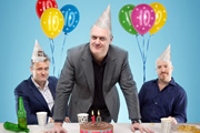 Mock The Week. Image shows from L to R: Hugh Dennis, Dara O Briain, Andy Parsons. Copyright: Angst Productions. Mock The Week. Image shows from L to R: Hugh Dennis, Dara O Briain, Andy Parsons. Copyright: Angst Productions.