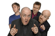 Mock The Week. Image shows from L to R: Russell Howard, Dara O Briain, Hugh Dennis, Andy Parsons. Copyright: Angst Productions. Mock The Week. Image shows from L to R: Russell Howard, Dara O Briain, Hugh Dennis, Andy Parsons. Copyright: Angst Productions.