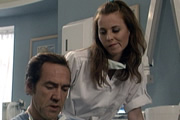 My Family. Image shows from L to R: Brigitte McKay (Daisy Donovan), Ben Harper (Robert Lindsay). Copyright: DLT Entertainment Ltd. / Rude Boy Productions. My Family. Image shows from L to R: Brigitte McKay (Daisy Donovan), Ben Harper (Robert Lindsay). Copyright: DLT Entertainment Ltd. / Rude Boy Productions.
