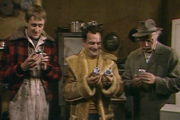 Only Fools And Horses. Image shows from L to R: Rodney (Nicholas Lyndhurst), Del (David Jason), Grandad (Lennard Pearce). Copyright: BBC. Only Fools And Horses. Image shows from L to R: Rodney (Nicholas Lyndhurst), Del (David Jason), Grandad (Lennard Pearce). Copyright: BBC.
