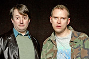 Peep Show. Image shows from L to R: Mark Corrigan (David Mitchell), Jeremy Usbourne (Robert Webb). Copyright: Objective Productions. Peep Show. Image shows from L to R: Mark Corrigan (David Mitchell), Jeremy Usbourne (Robert Webb). Copyright: Objective Productions.