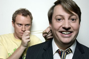 Peep Show. Image shows from L to R: Jeremy Usbourne (Robert Webb), Mark Corrigan (David Mitchell). Copyright: Objective Productions. Peep Show. Image shows from L to R: Jeremy Usbourne (Robert Webb), Mark Corrigan (David Mitchell). Copyright: Objective Productions.