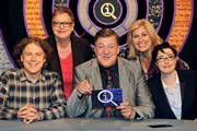 QI. Image shows from L to R: Alan Davies, Jo Brand, Stephen Fry, Liza Tarbuck, Sue Perkins. Copyright: TalkbackThames. QI. Image shows from L to R: Alan Davies, Jo Brand, Stephen Fry, Liza Tarbuck, Sue Perkins. Copyright: TalkbackThames.