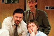 The Office. Image shows from L to R: David Brent (Ricky Gervais), Gareth Keenan (Mackenzie Crook), Tim Canterbury (Martin Freeman). Copyright: BBC. The Office. Image shows from L to R: David Brent (Ricky Gervais), Gareth Keenan (Mackenzie Crook), Tim Canterbury (Martin Freeman). Copyright: BBC.