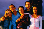 Two Pints Of Lager And A Packet Of Crisps. Image shows from L to R: Janet (Sheridan Smith), Gary 'Gaz' Wilkinson (Will Mellor), Donna Henshaw (Natalie Casey), Jonny (Ralf Little), Louise (Kathryn Drysdale). Copyright: BBC. Two Pints Of Lager And A Packet Of Crisps. Image shows from L to R: Janet (Sheridan Smith), Gary 'Gaz' Wilkinson (Will Mellor), Donna Henshaw (Natalie Casey), Jonny (Ralf Little), Louise (Kathryn Drysdale). Copyright: BBC.