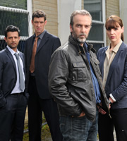 A Touch Of Cloth. Image shows from L to R: Asap Qureshi (Navin Chowdhry), Des Hairihan (Adrian Bower), Jack Cloth (John Hannah), Anne Oldman (Suranne Jones). Copyright: Zeppotron. A Touch Of Cloth. Image shows from L to R: Asap Qureshi (Navin Chowdhry), Des Hairihan (Adrian Bower), Jack Cloth (John Hannah), Anne Oldman (Suranne Jones). Copyright: Zeppotron.