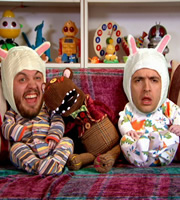 Big Babies. Image shows from L to R: Rocco (Martin Collins), Brooks (Spencer Jones). Copyright: BBC. Big Babies. Image shows from L to R: Rocco (Martin Collins), Brooks (Spencer Jones). Copyright: BBC.