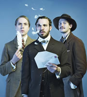 Chickens. Image shows from L to R: George (Joe Thomas), Cecil (Simon Bird), Bert (Jonny Sweet). Copyright: Big Talk Productions. Chickens. Image shows from L to R: George (Joe Thomas), Cecil (Simon Bird), Bert (Jonny Sweet). Copyright: Big Talk Productions.